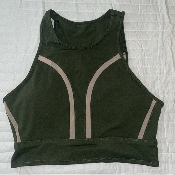 Fabletics, new with tag olive green, midi sports bra size medium - Picture 1 of 6